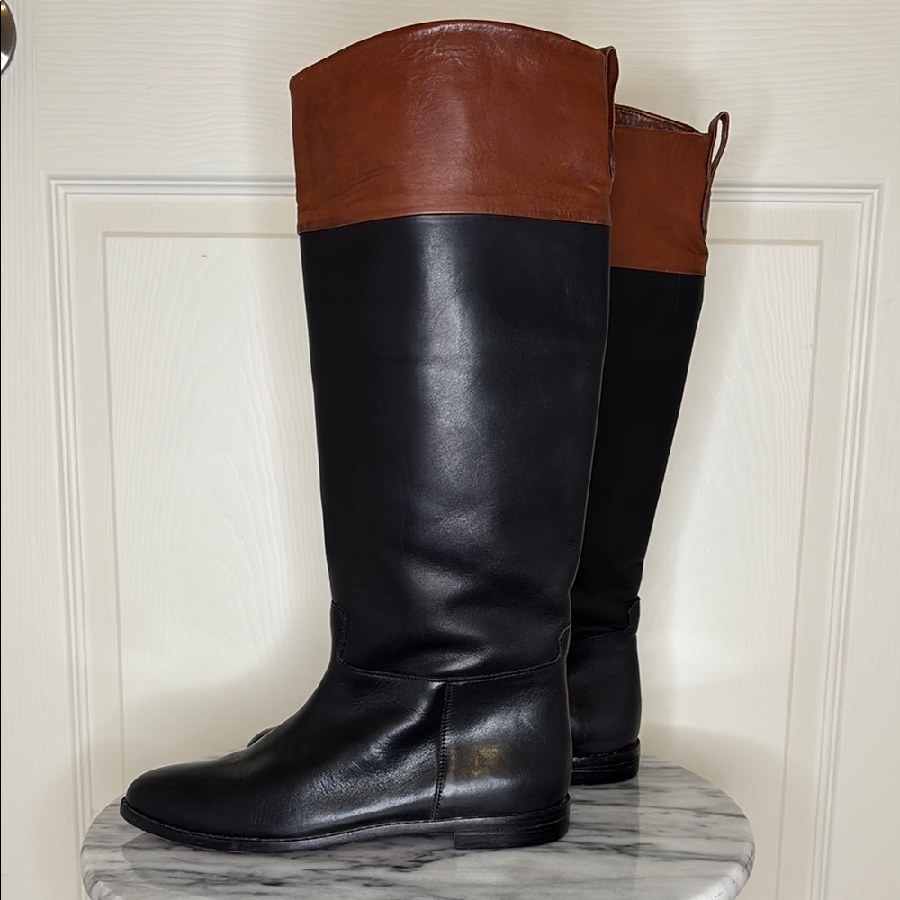 Franco Sarto Black & Brown Riding Boots